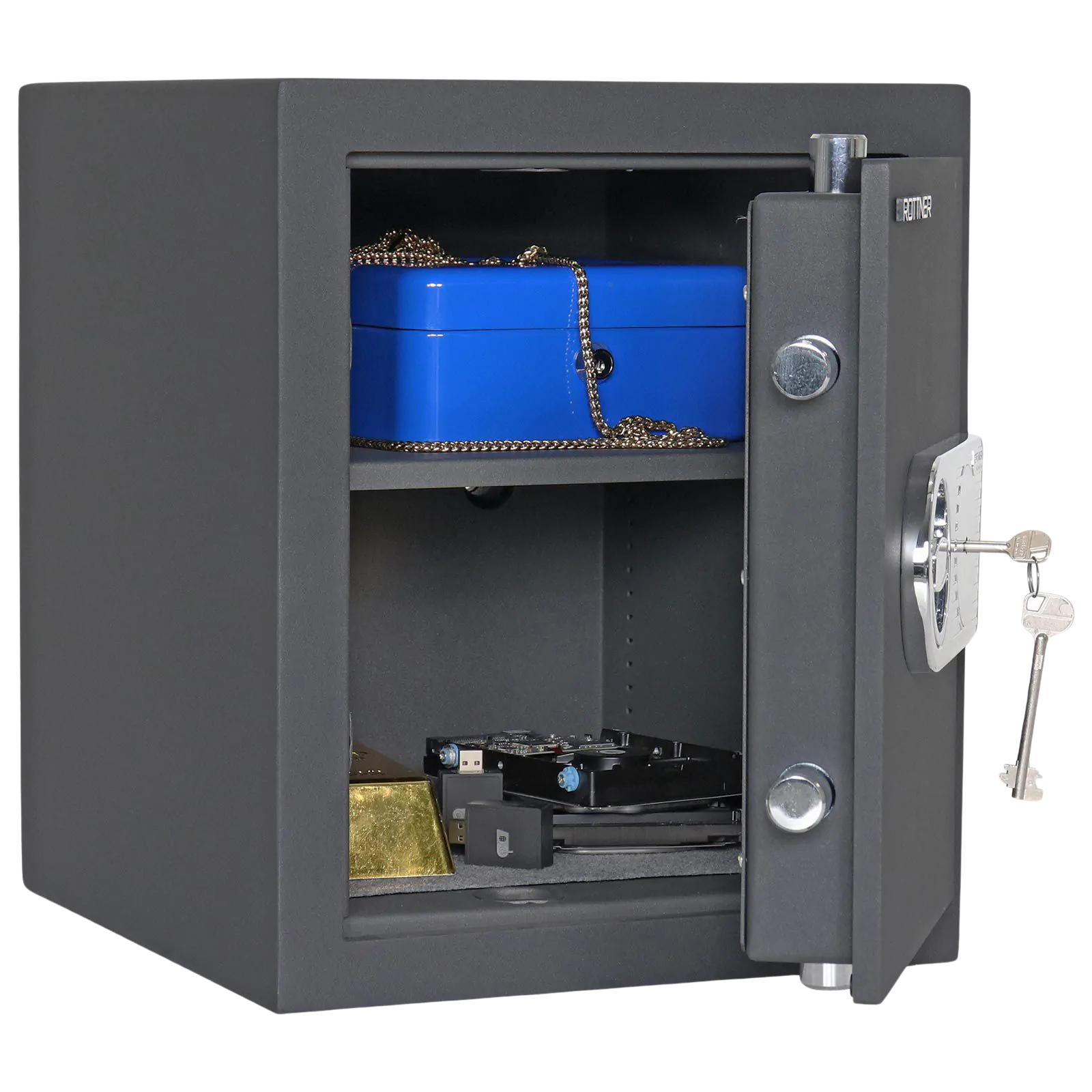 Coffre-Fort -27L- Serrure à clé -Classe 1-T04680 Rottner