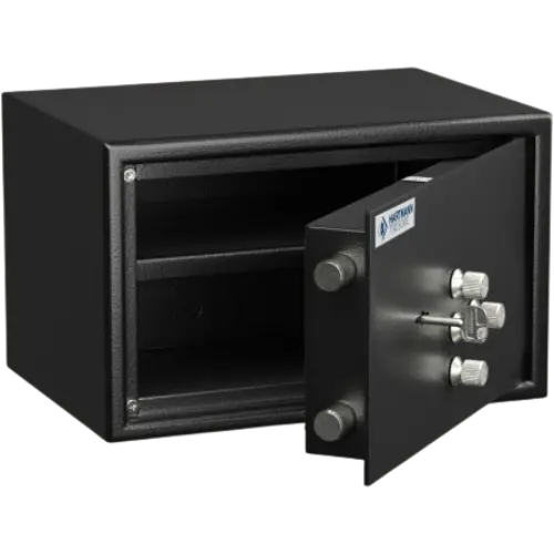 Coffre-fort -15L- Serrure à clé et combinaison -HT0015N2 Hartmann