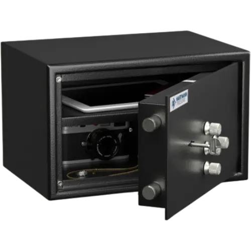 Coffre-fort -15L- Serrure à clé et combinaison -HT0015N2 Hartmann