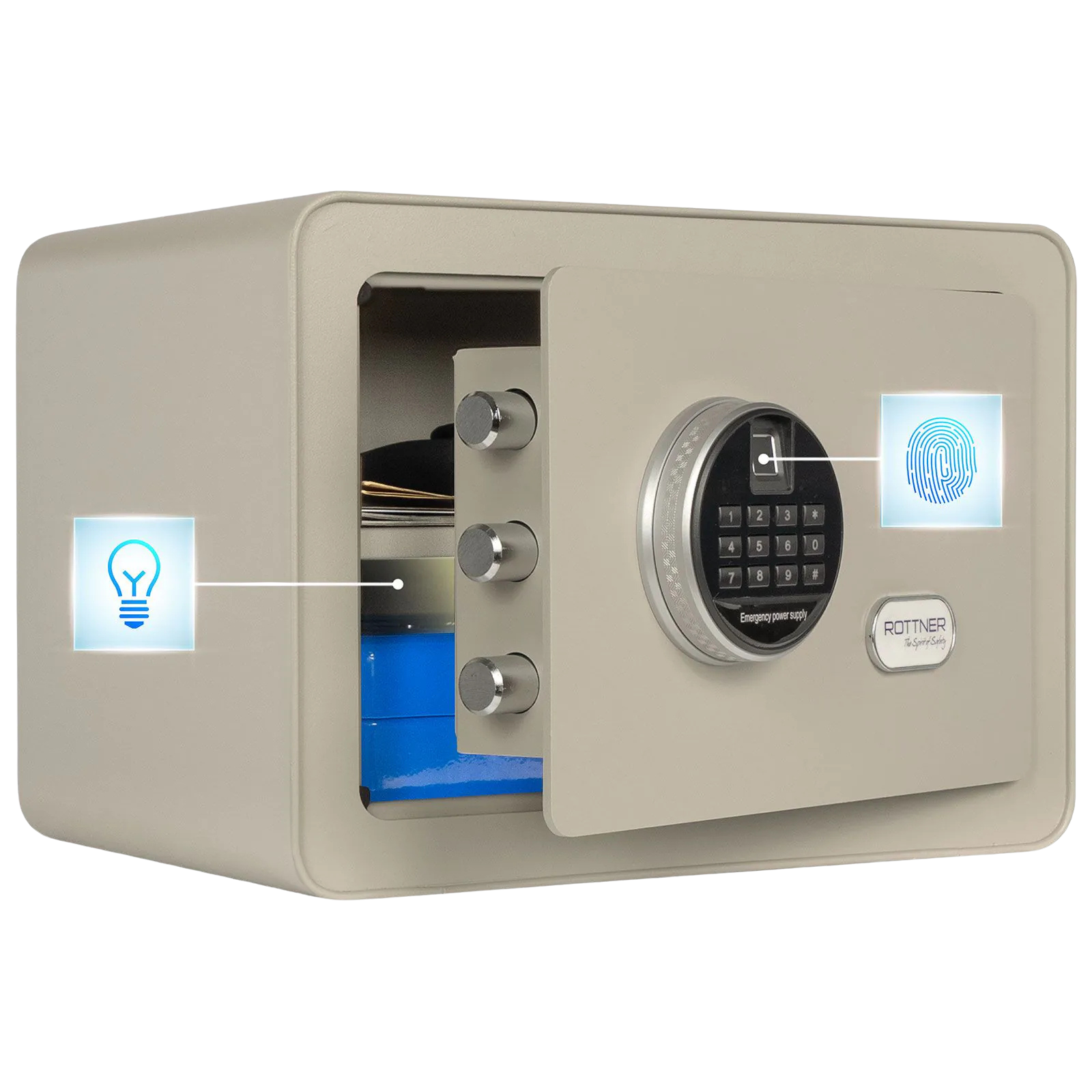 Coffre-Fort -16L- Serrure électronique -T06507 Rottner